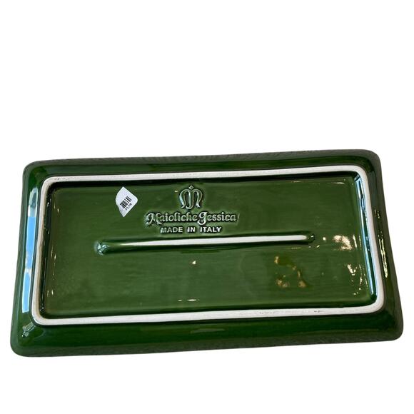 Maioliche Jessica Serving Tray Platter 12in Green Stoneware Made in Italy NEW - Picture 7 of 10